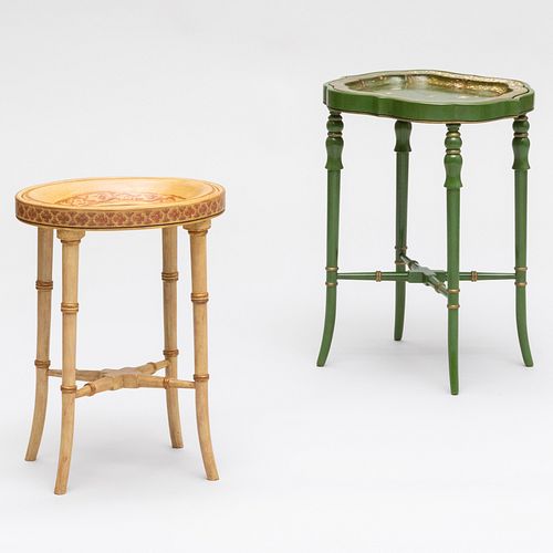 EDWARDIAN PAINTED TRAY TABLE,