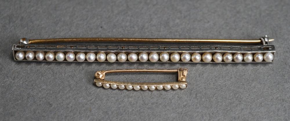 EDWARDIAN PLATINUM AND PEARL BAR
