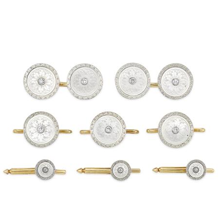 Edwardian Platinum, Gold, Etched