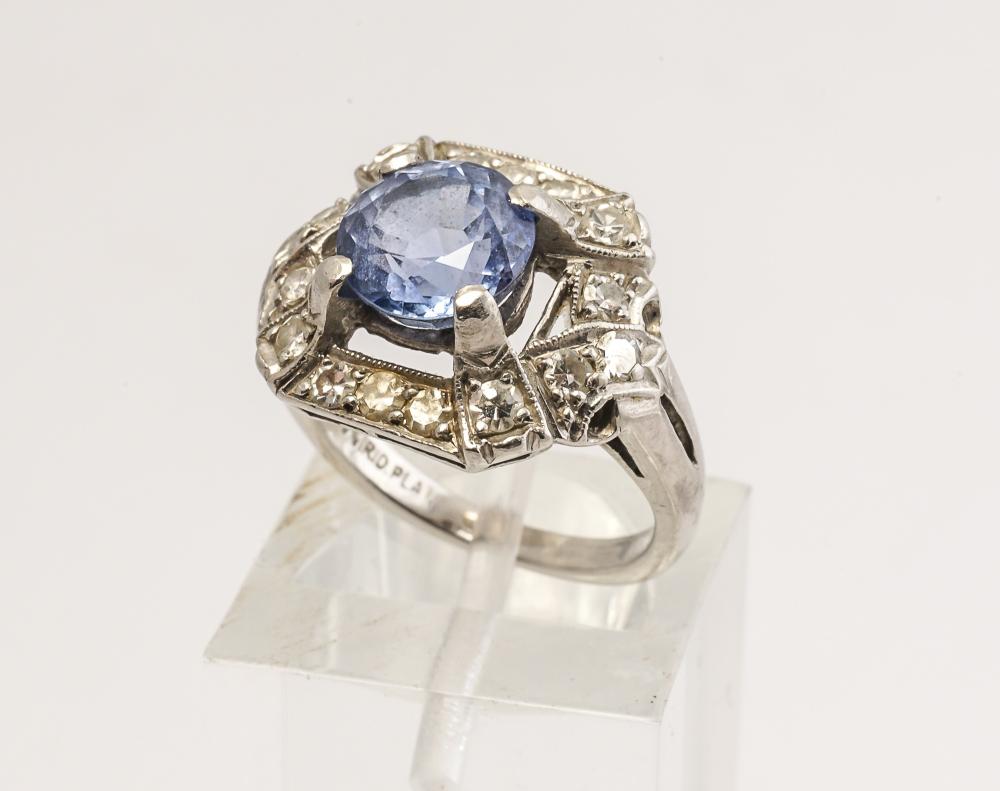 EDWARDIAN PLATINUM, TANZANITE AND