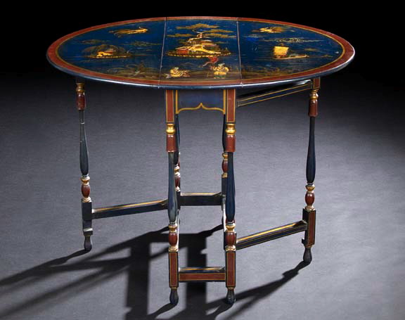 Edwardian Polychromed Drop-Leaf