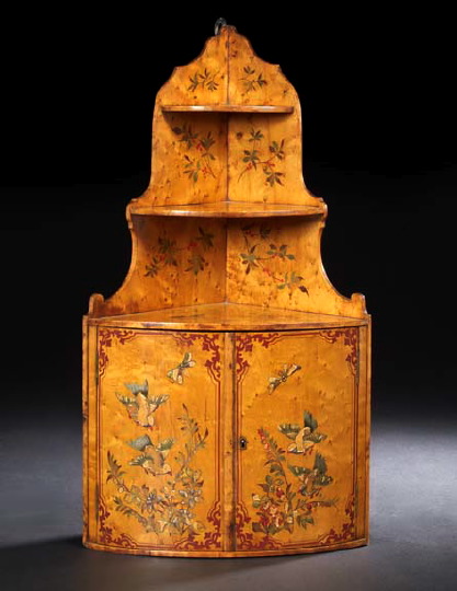 Edwardian Polychromed Satinwood