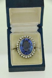 EDWARDIAN SAPPHIRE & SEED PEAR
