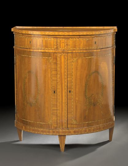 Edwardian Satinwood Demi-lune