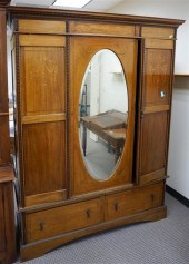 EDWARDIAN SATINWOOD INLAID MAH