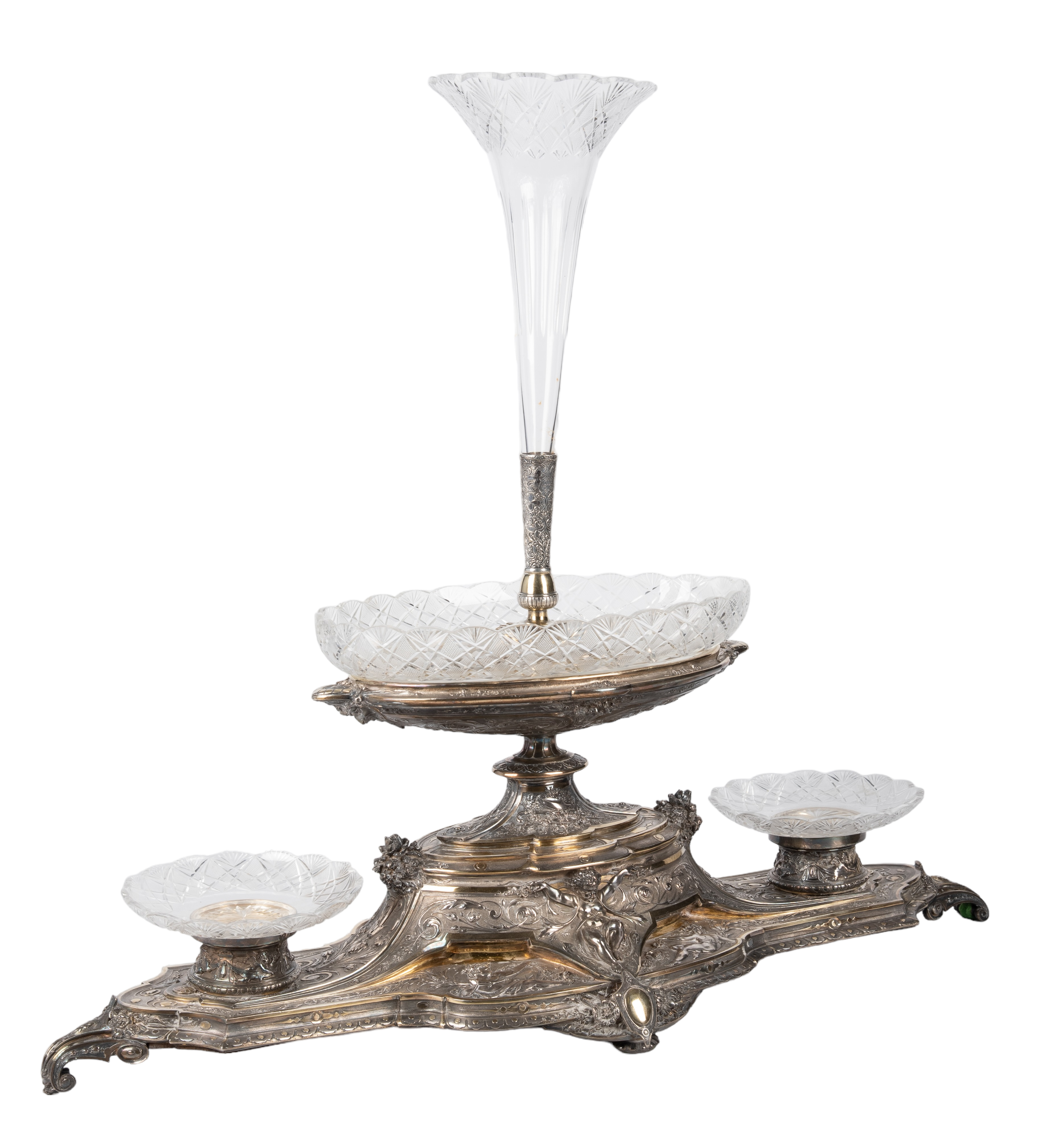 Edwardian silver plate & cut