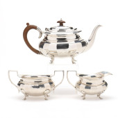 EDWARDIAN SILVER TEA SERVICE,