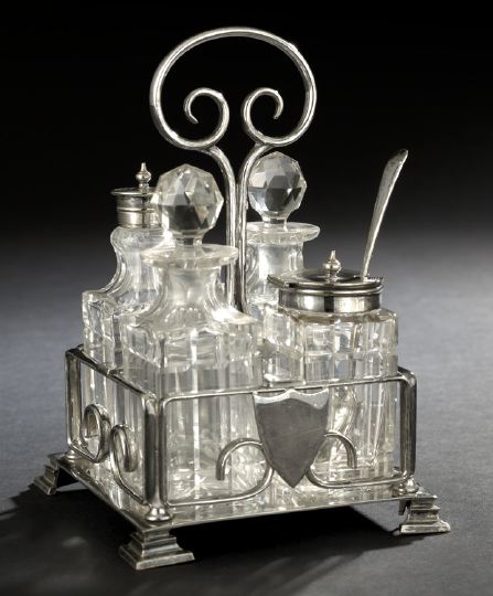 Edwardian Silverplate Cruet Frame,