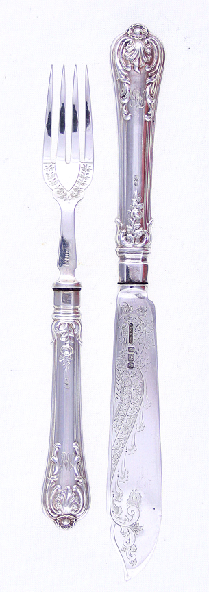 Edwardian sterling fish service