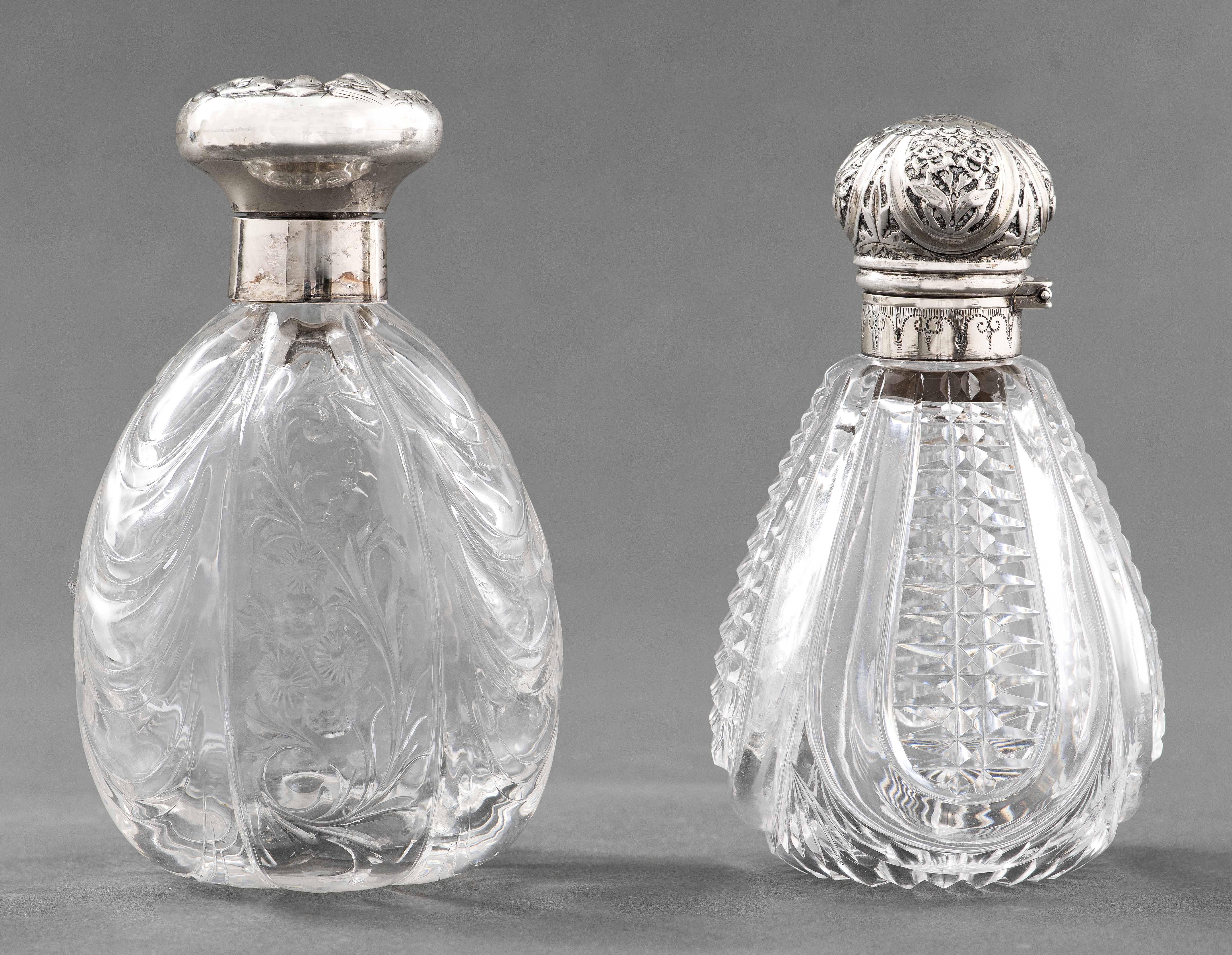 EDWARDIAN STERLING SILVER & GLASS
