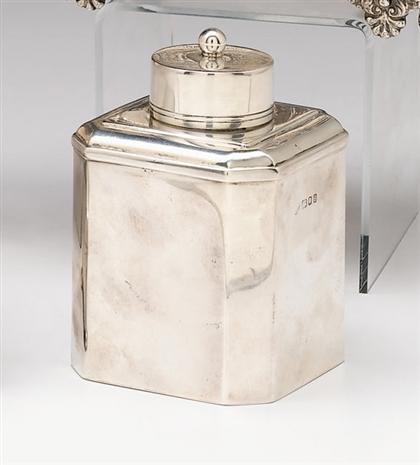 Edwardian sterling silver tea caddy