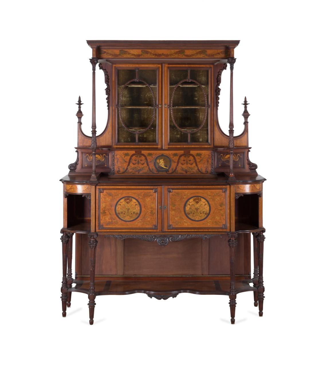 EDWARDIAN STYLE CARVED WOOD &
