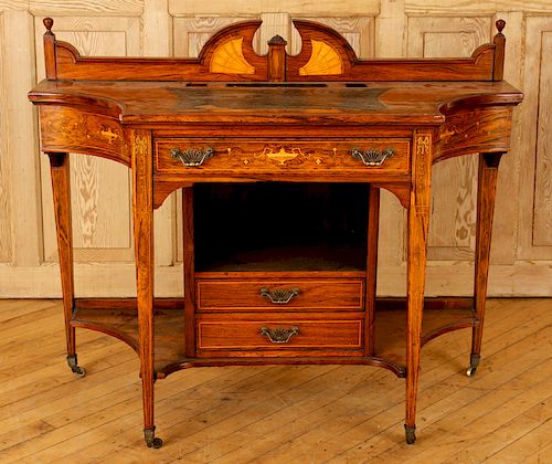 EDWARDIAN STYLE ROSEWOOD LEATHER