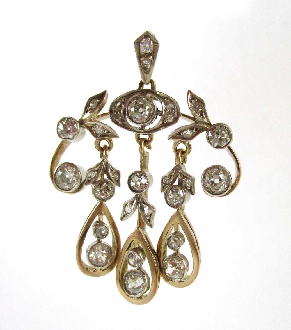 EDWARDIAN THEMED DIAMOND LAVALIER