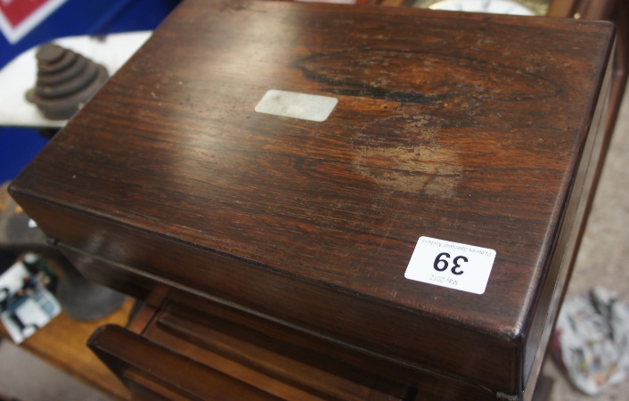 Edwardian Wooden Inlaid Writing