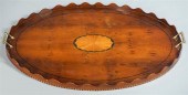 EDWARDIAN YEW WOOD INLAID BUTL