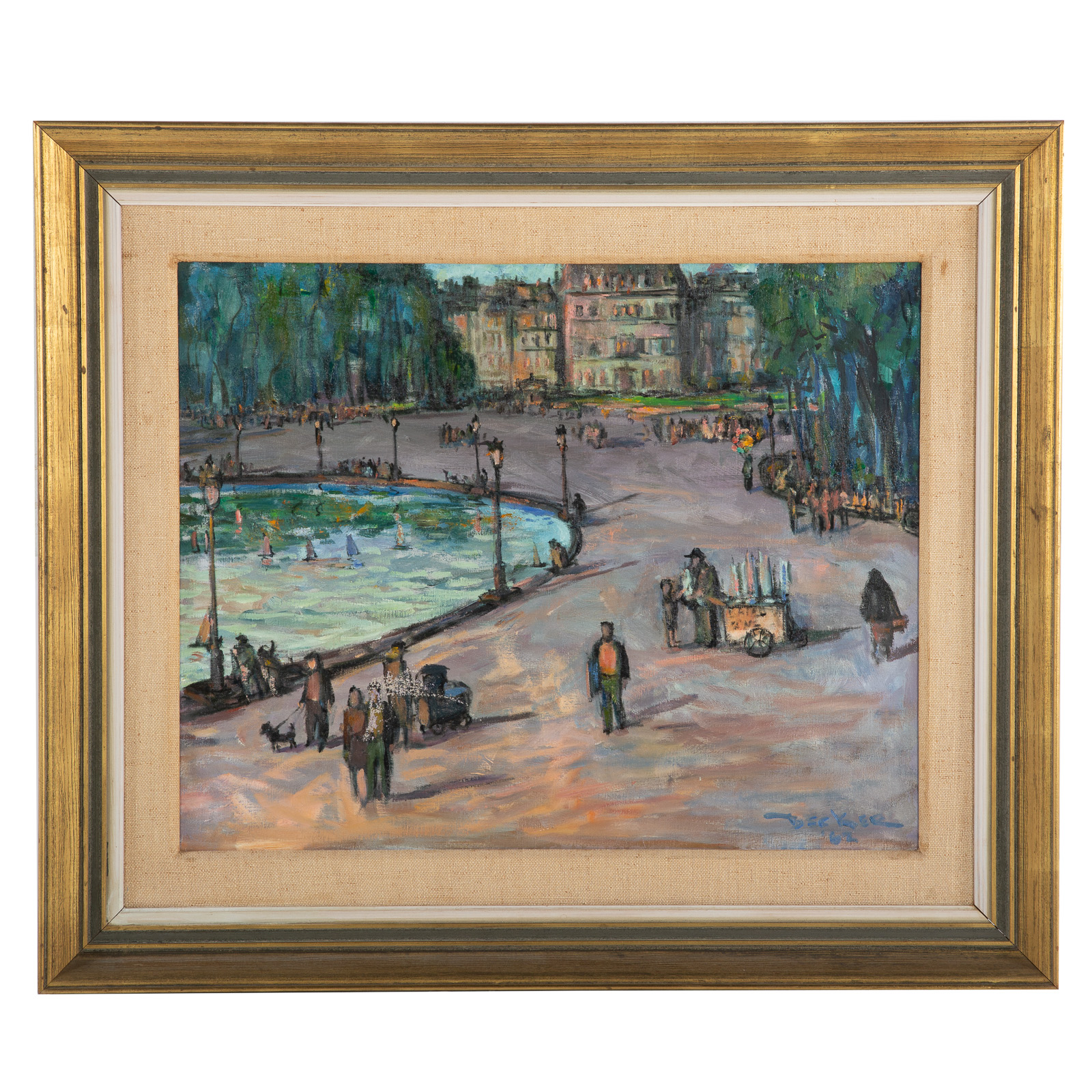 EDWIN BECKER. "TUILLERIES," OIL