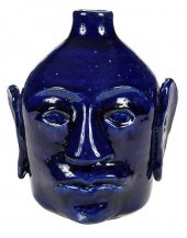 EDWIN MEADERS BLUE FACE JUG(Wh