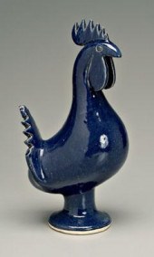 Edwin Meaders rooster, blue gl