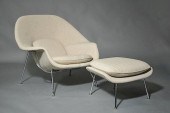 EERO SAARINEN CHAIR AND OTTOMA