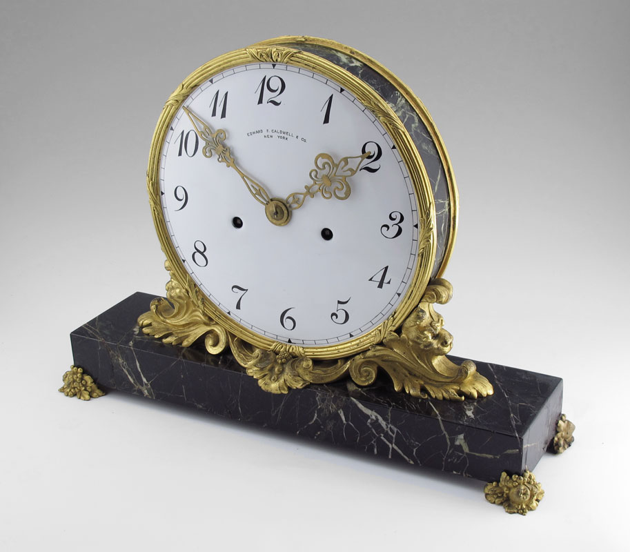 E.F.CALDWELL ORMOLU & MARBLE MANTLE