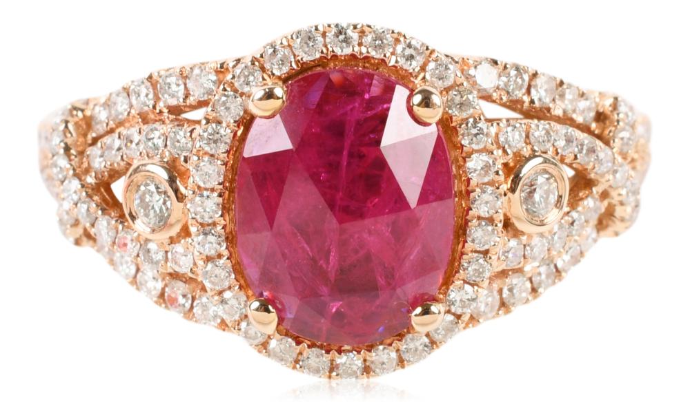 EFFY 14K ROSE GOLD ENHANCED RUBY