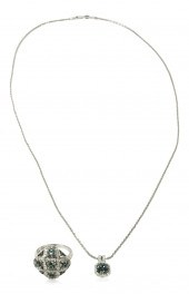 EFFY 14K WHITE GOLD BLUE AND W
