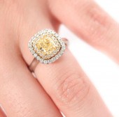 EFFY 18K WG 1.56CT YELLOW DIAM