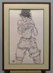 Egaon Schiele print partially