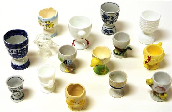 Egg cup collection  fifteen pieces