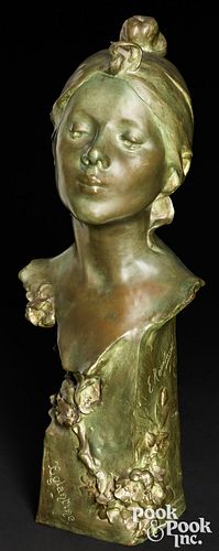 EGIDE ROMBAUX PATINATED BRONZE BUST