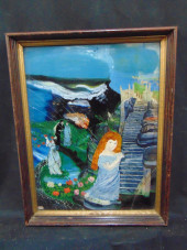EGLOMISE, GIRL PRAYING, BY IDA