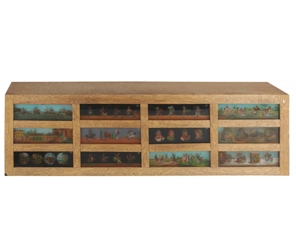 EGLOMISE & OAK LIGHT BOXeach