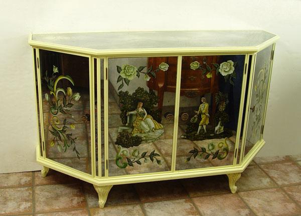 EGLOMISE SIDEBOARD CABINET: