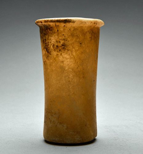 EGYPTIAN ALABASTER CYLINDER VESSEL,