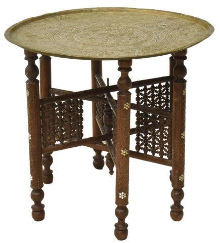 EGYPTIAN BRASS TRAY-TOP MOP INLAY