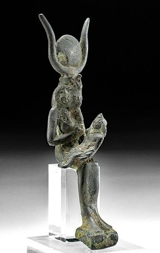 EGYPTIAN BRONZE ISIS-HATHOR WITH