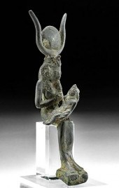 EGYPTIAN BRONZE ISIS-HATHOR WI