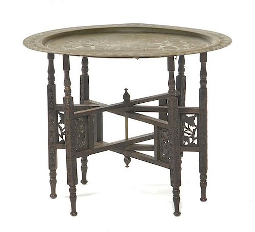 EGYPTIAN BRONZE TABOURET TABLE WITH
