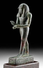 EGYPTIAN BRONZE THOTH WITH HIE