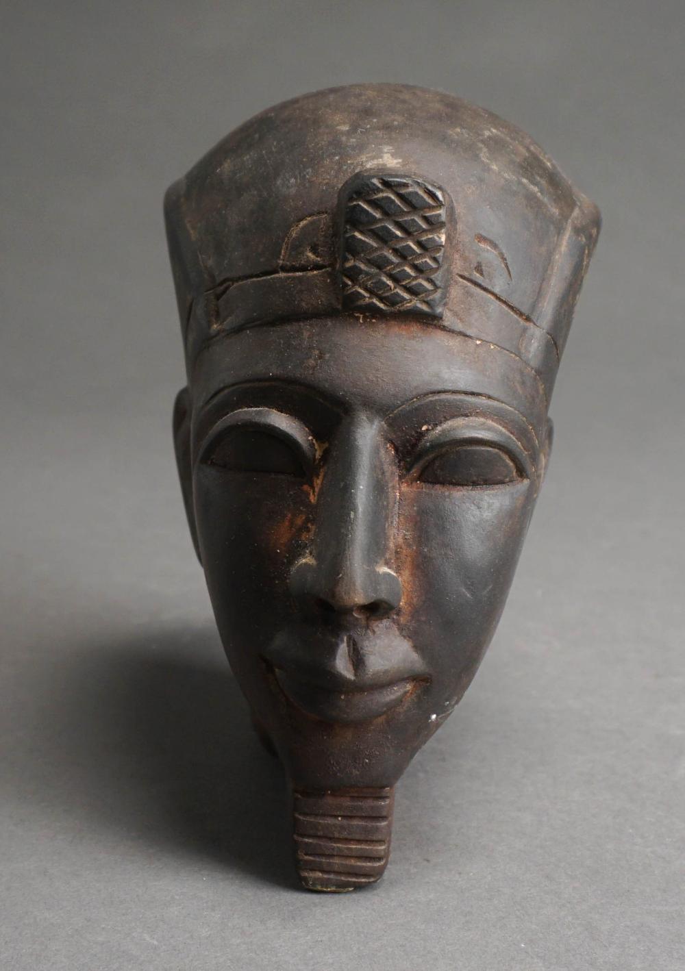 EGYPTIAN CARVED STONE BUST OF A