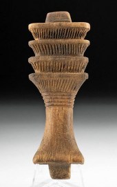 EGYPTIAN CARVED WOOD AMULET DJ