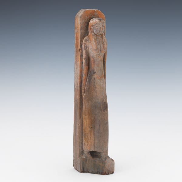 EGYPTIAN CARVED WOOD FIGURE 17" x