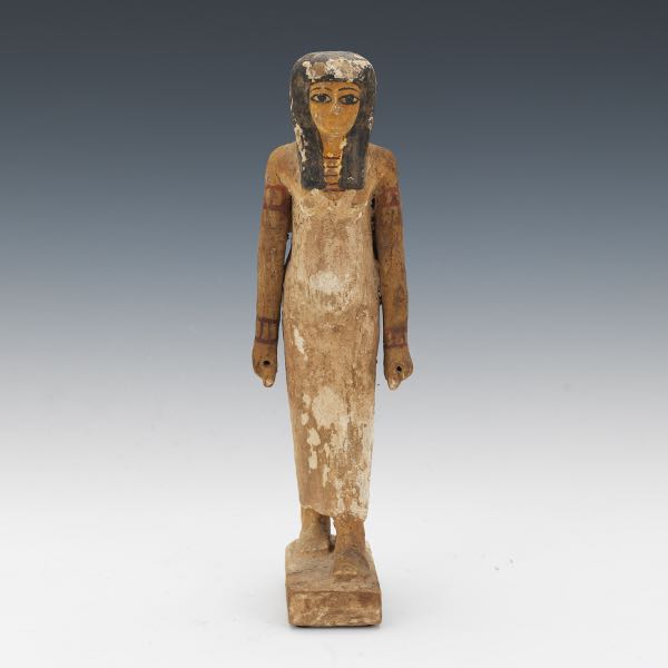 EGYPTIAN CARVED WOOD FIGURINE 13 ½"