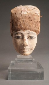 EGYPTIAN CARVED WOOD SARCOPHAG