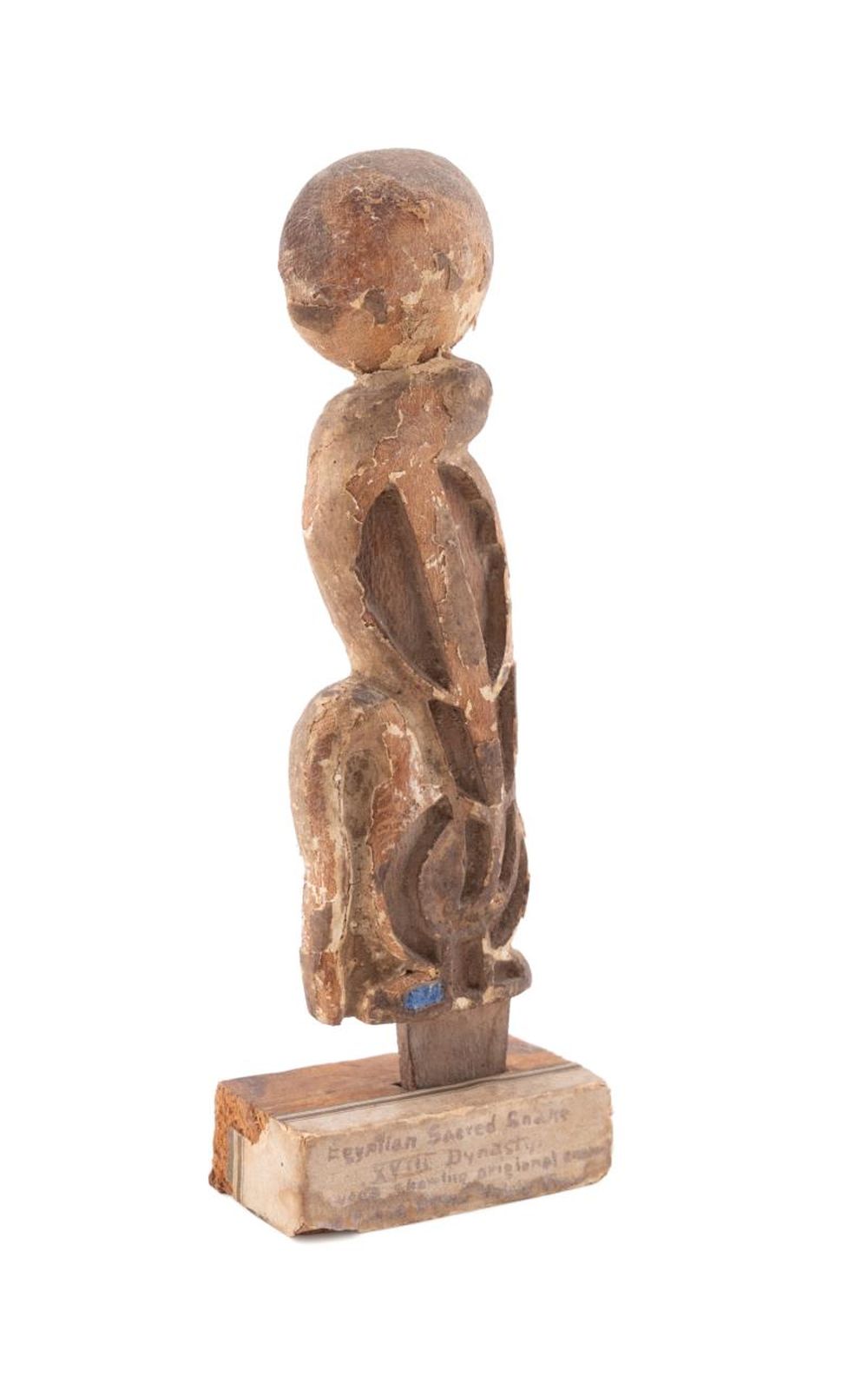 EGYPTIAN CARVED WOODEN URAEUS,