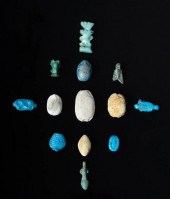 EGYPTIAN FAIENCE AMULETS & SCA