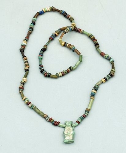 EGYPTIAN FAIENCE BEAD NECKLACE,