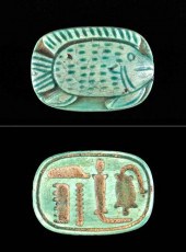 EGYPTIAN FAIENCE FISH SCARABOI