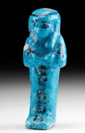EGYPTIAN FAIENCE USHABTI W/ HI